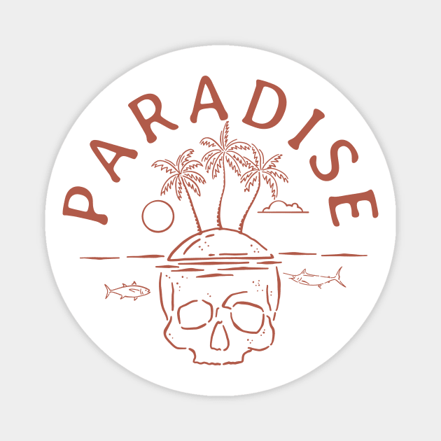 Paradise Skull Island Magnet by Tees For UR DAY